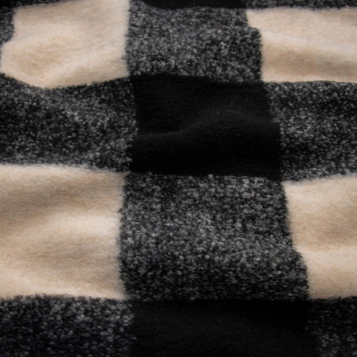 Jacken- und Mantelstoff - Karomuster - schwarz/beige