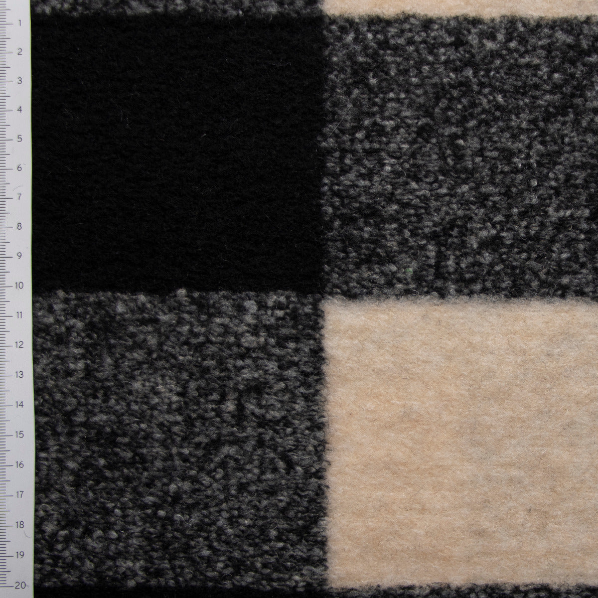 Jacken- und Mantelstoff - Karomuster - schwarz/beige