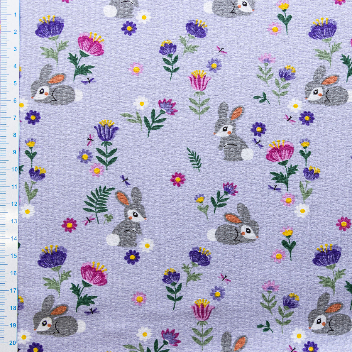 Jersey - Hasen auf Blumenwiese - violett