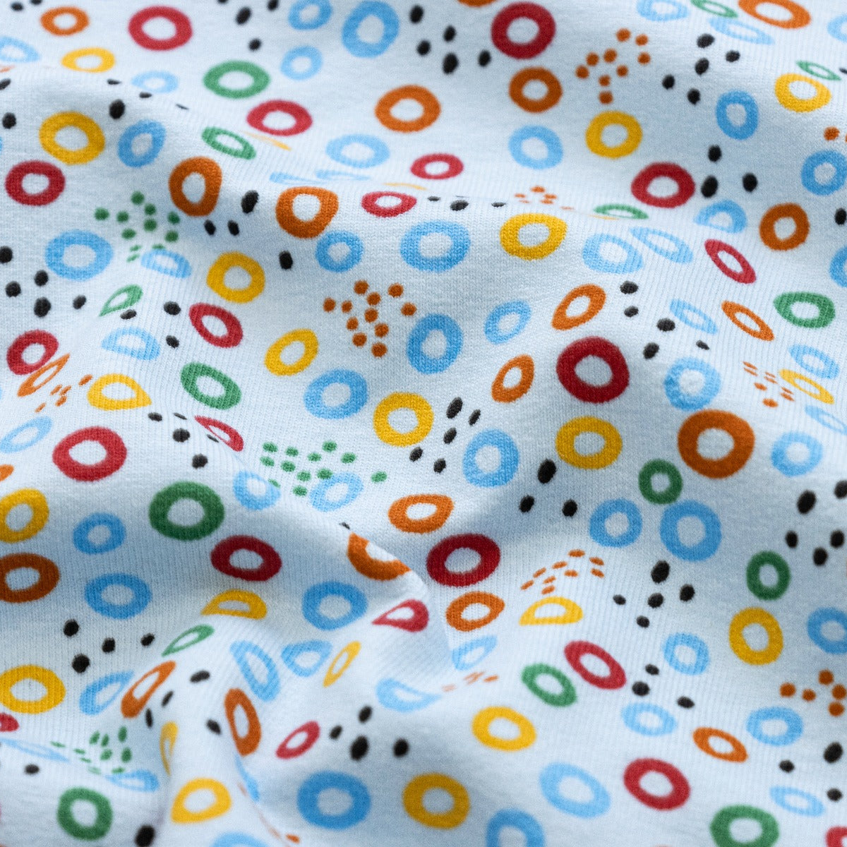 Jersey - große und kleine Kreise - helles blau