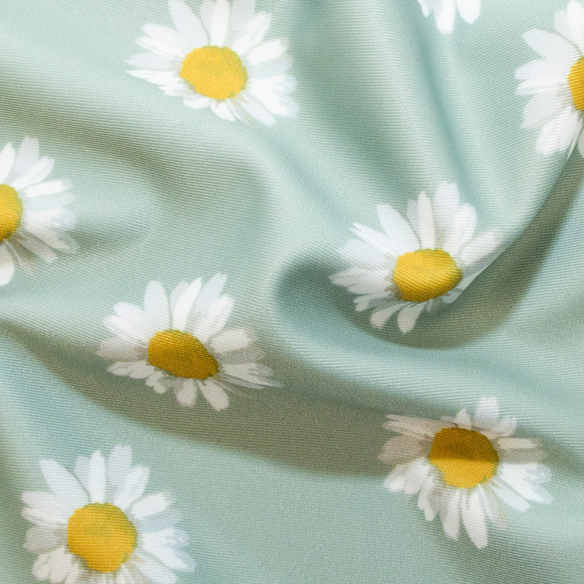 Swimwear Jersey Badestoff UV Protection UPF 50 Gänseblümchen - mint