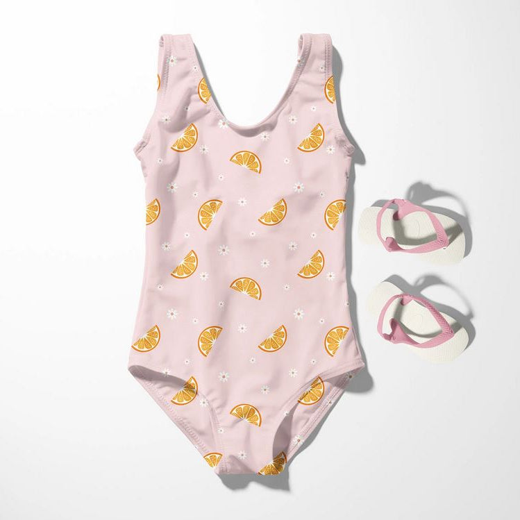 Swimwear Jersey Badestoff UV Protection UPF 50 Orangenstücke - rosa