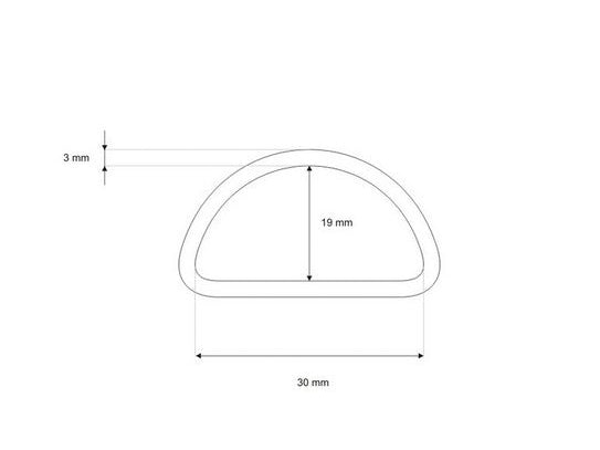 Halbrundringe / D-Ringe 4 Stück ca. 30 mm - schwarz