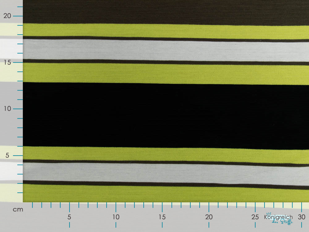 Feinripp Strickstoff PANEL ca. 100 cm x 160 cm - Streifen - uni olivbraun