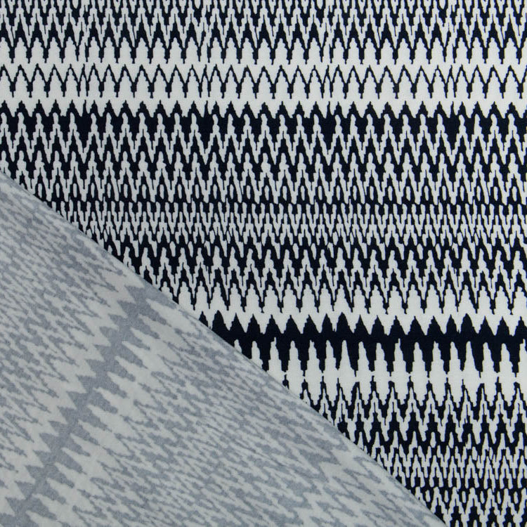 Jersey Viskose Estella - Zick Zack-Muster - weiß