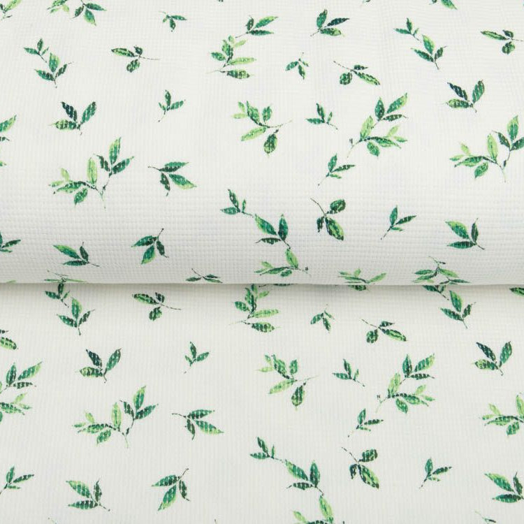 Jersey Waffel - Aquarelle-Blätter