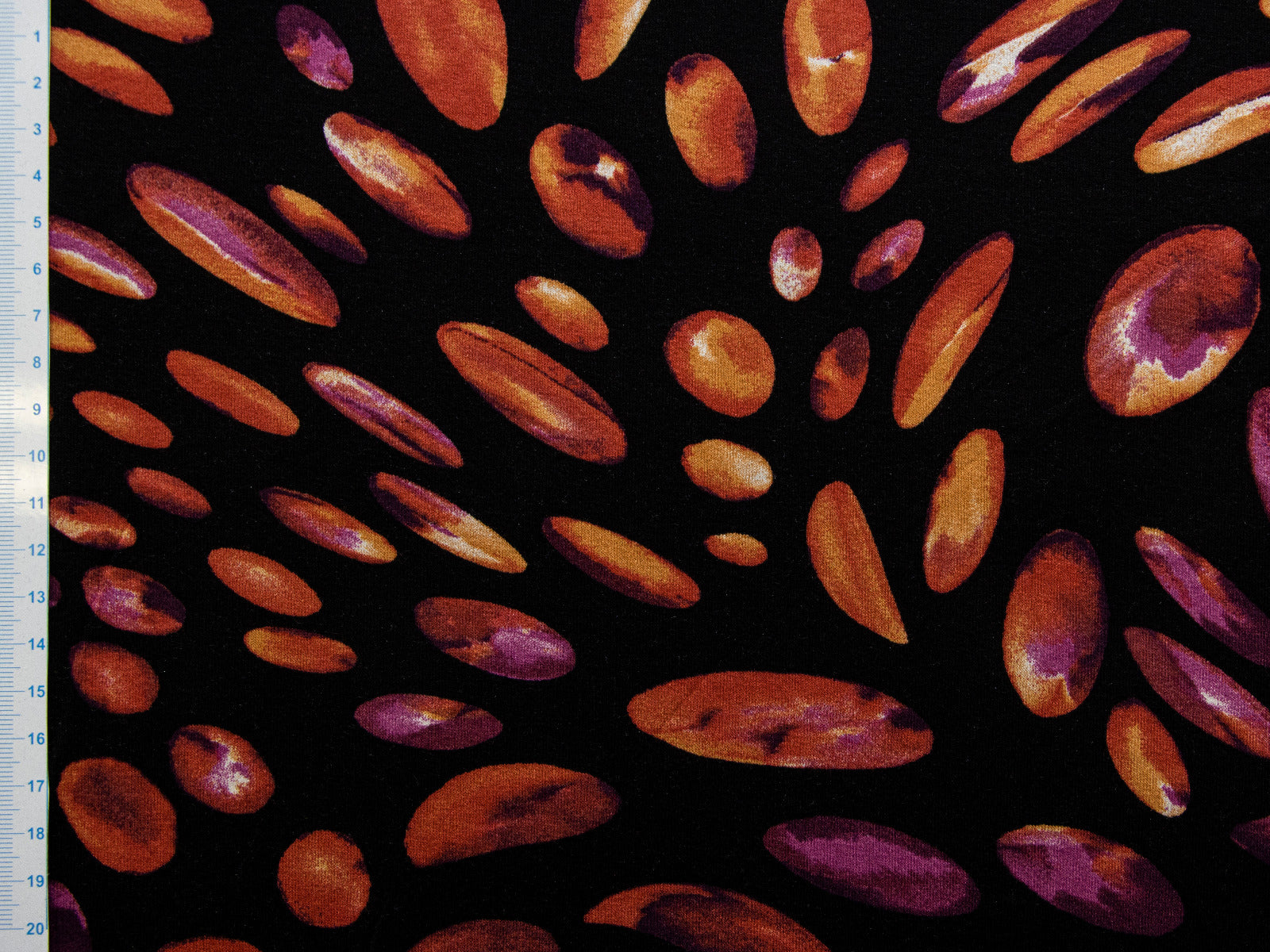 Jersey Viskose - ovale Kreise -schwarz