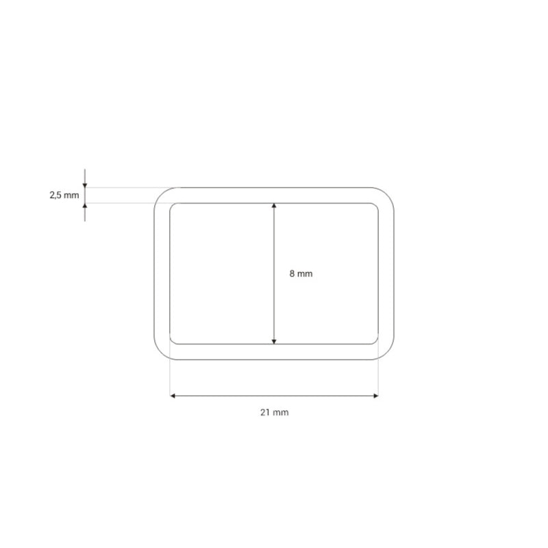 Taschenschlaufen vierkantig Metall - 2 Stück ca. 20 mm - matt schwarz