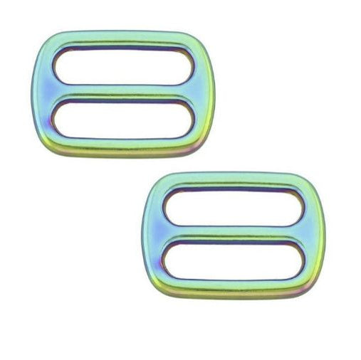 Leiterschnalle Metall 2 Stück - regenbogen