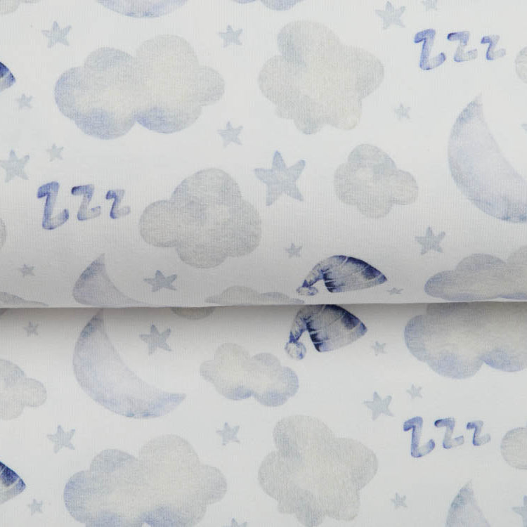 Jersey Digitaldruck - Schlafende Wolken - Wollweiß