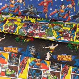 Webware Baumwolle Popeline Digitaldruck Justice League - Superhelden - bunt