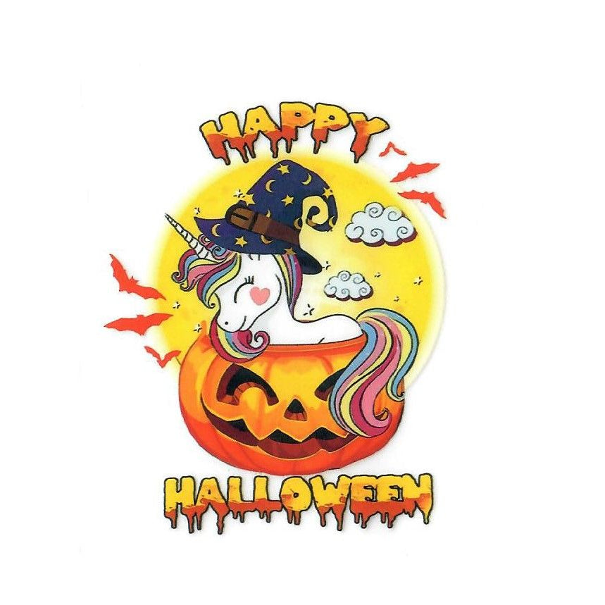 Transfer-Applikation zum Aufbügeln - Halloween Einhorn