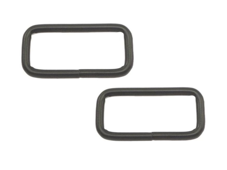 Taschenschlaufen vierkantig Metall 2 Stück - schwarz