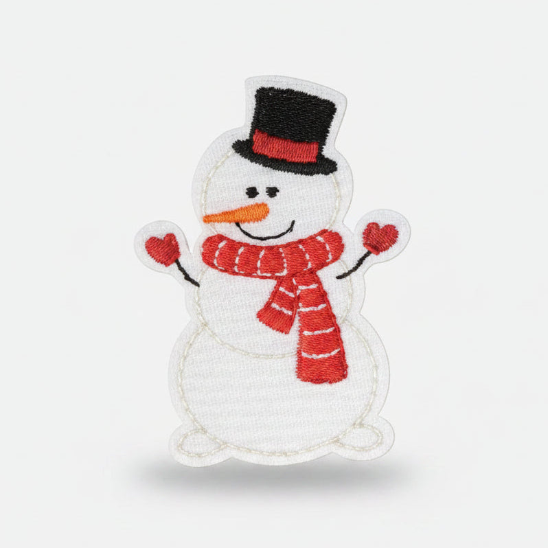 Applikation zum AufbĂŒgeln - niedlicher Schneemann - weiĂ