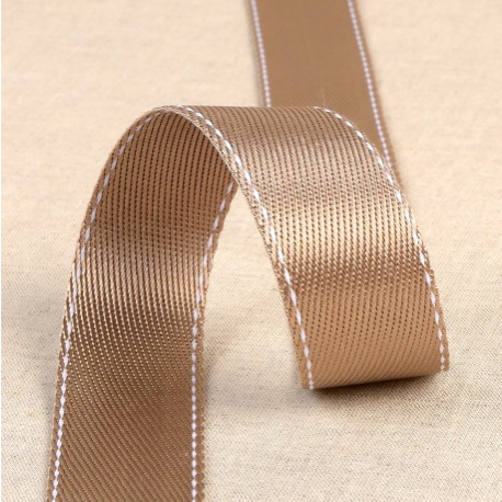 Gurtband 35 mm mit Ziernähten - uni