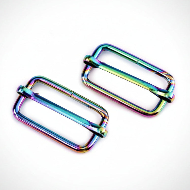 Leiterschnalle/Schieber für Tragbänder Metall Breite 26 mm 2 Stück - regenbogenfarbig