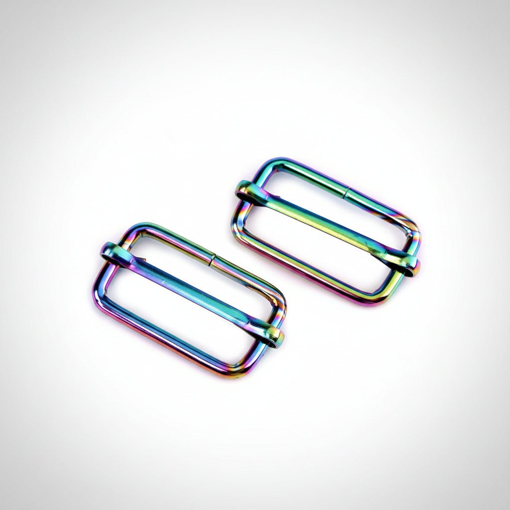Leiterschnalle/Schieber für Tragbänder Metall Breite 26 mm 2 Stück - regenbogenfarbig