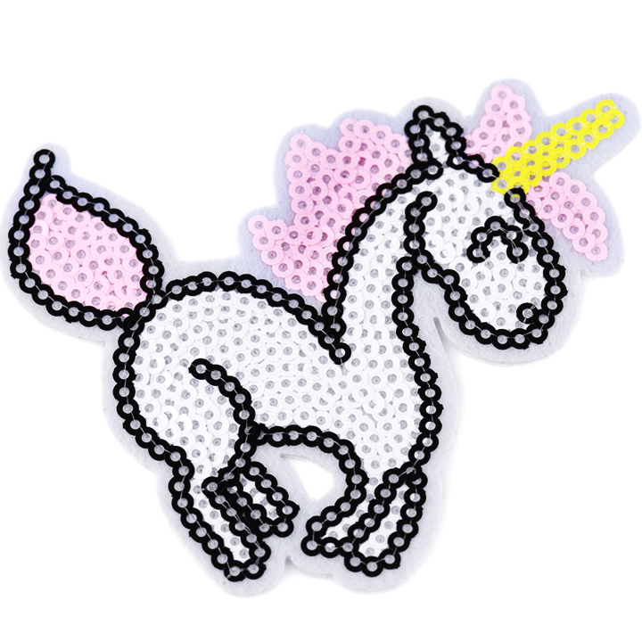 Aufbügler mit Pailletten - weiß