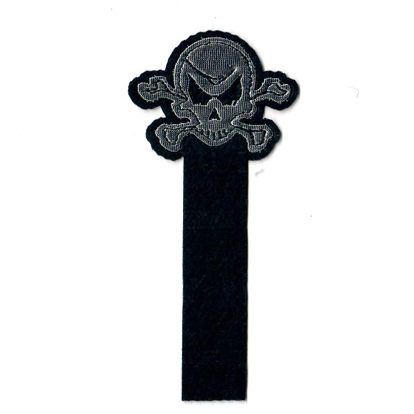 Stick - Applikation zum AufbĂŒgeln ca. 9,0 cm x 4,0 cm - Totenkopf - schwarz