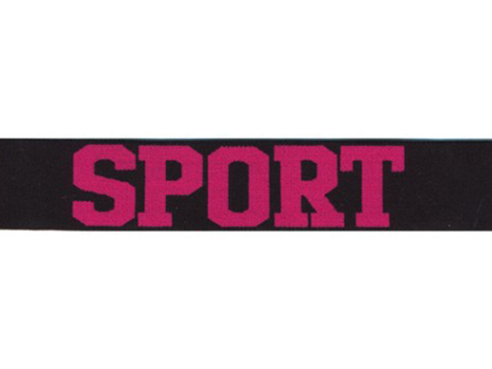 Gummiband ca. 30mm - Sport - schwarz-pink