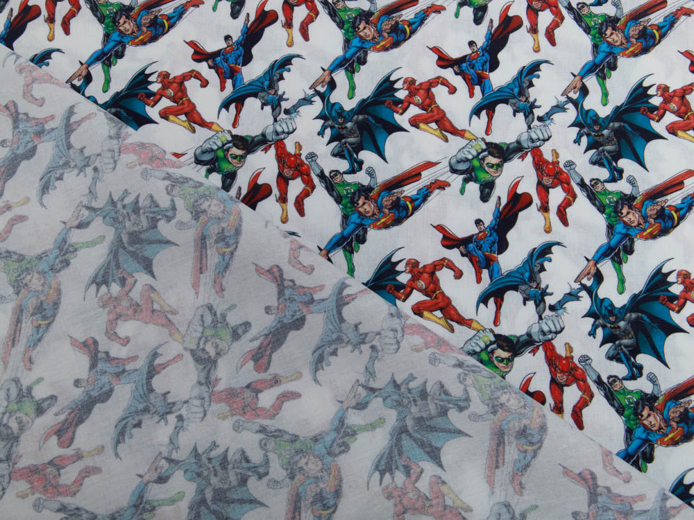 Webware Baumwolle Stenzo DC - Superhelden - weiß