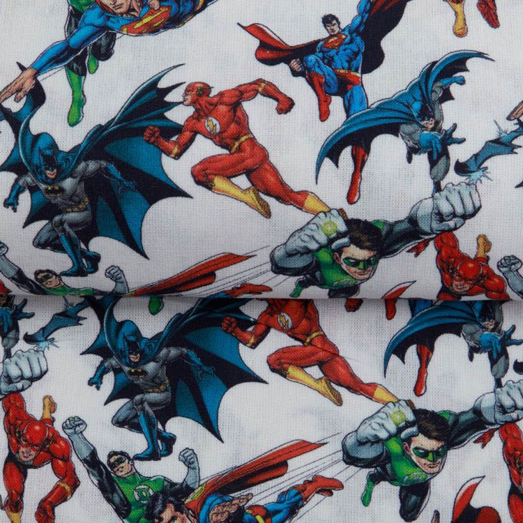 Webware Baumwolle Stenzo DC - Superhelden - weiß