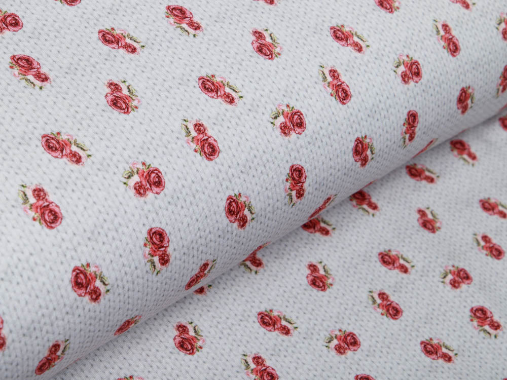 Sweat French Terry Digitaldruck Paris my Pearl City Stenzo - Rosen auf Strickoptik