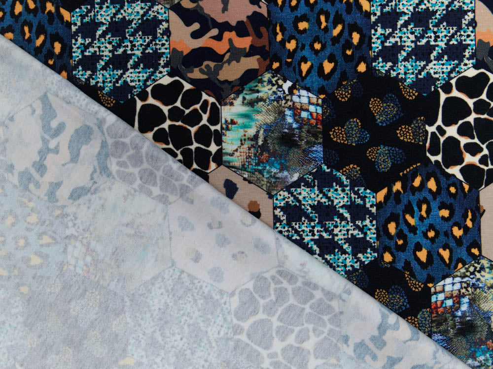 Jersey Digitalprint Stenzo Circles - große gemusterte Sechsecke - schwarz/schlamm