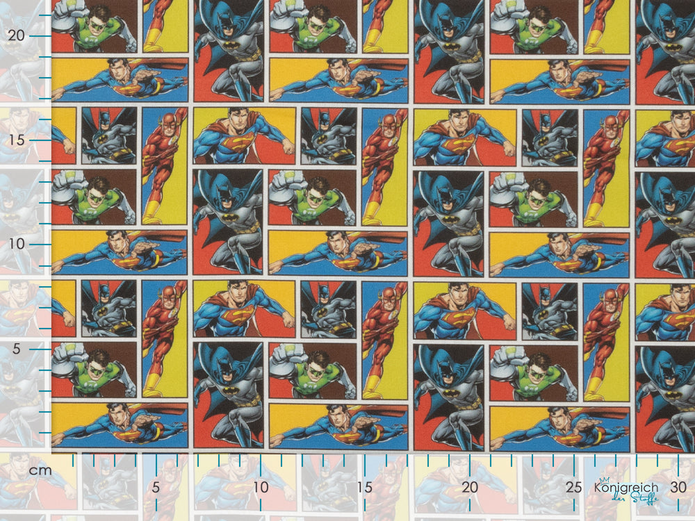 Webware Baumwolle Popeline Digitaldruck Justice League - Superhelden - bunt