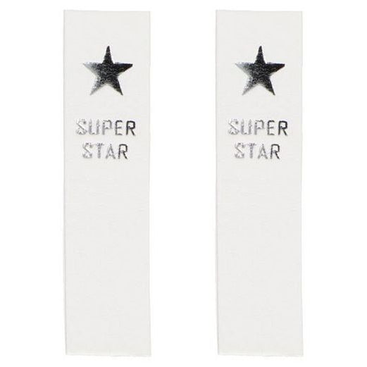 2 Knick-Applikationen / Knick-Label aus ökologischem Kunstleder - Superstar