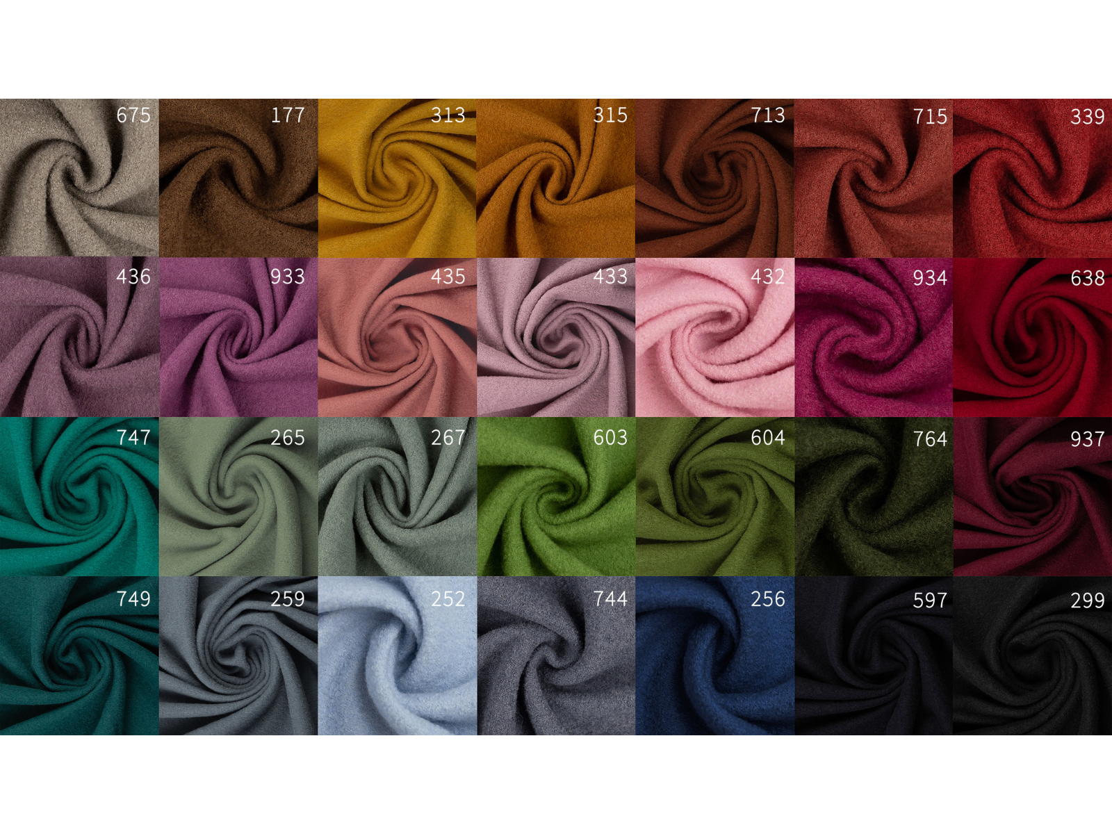 Wollwalk Stoff Naomi gekochte Wolle - uni