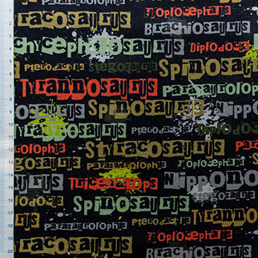 Leicht angerauter Sweat Swafing Basel - Dinosauriernamen - schwarz