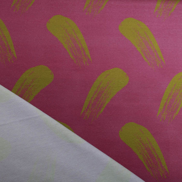 Sweat French Terry Modal Swafing Brush Strokes by lycklig design - fette Pinselstriche - altrosa