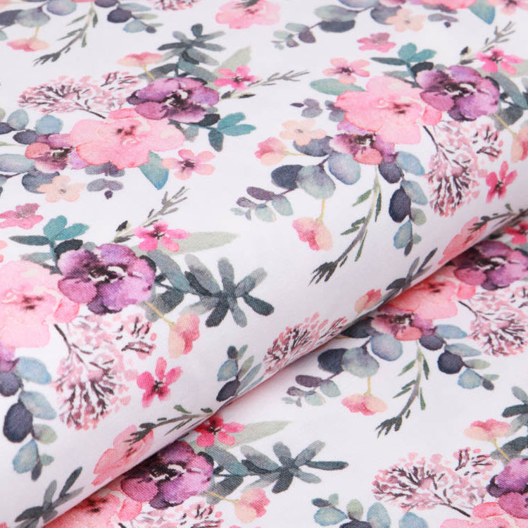 Jersey Swafing Jonne - tropische Blüten - weiß