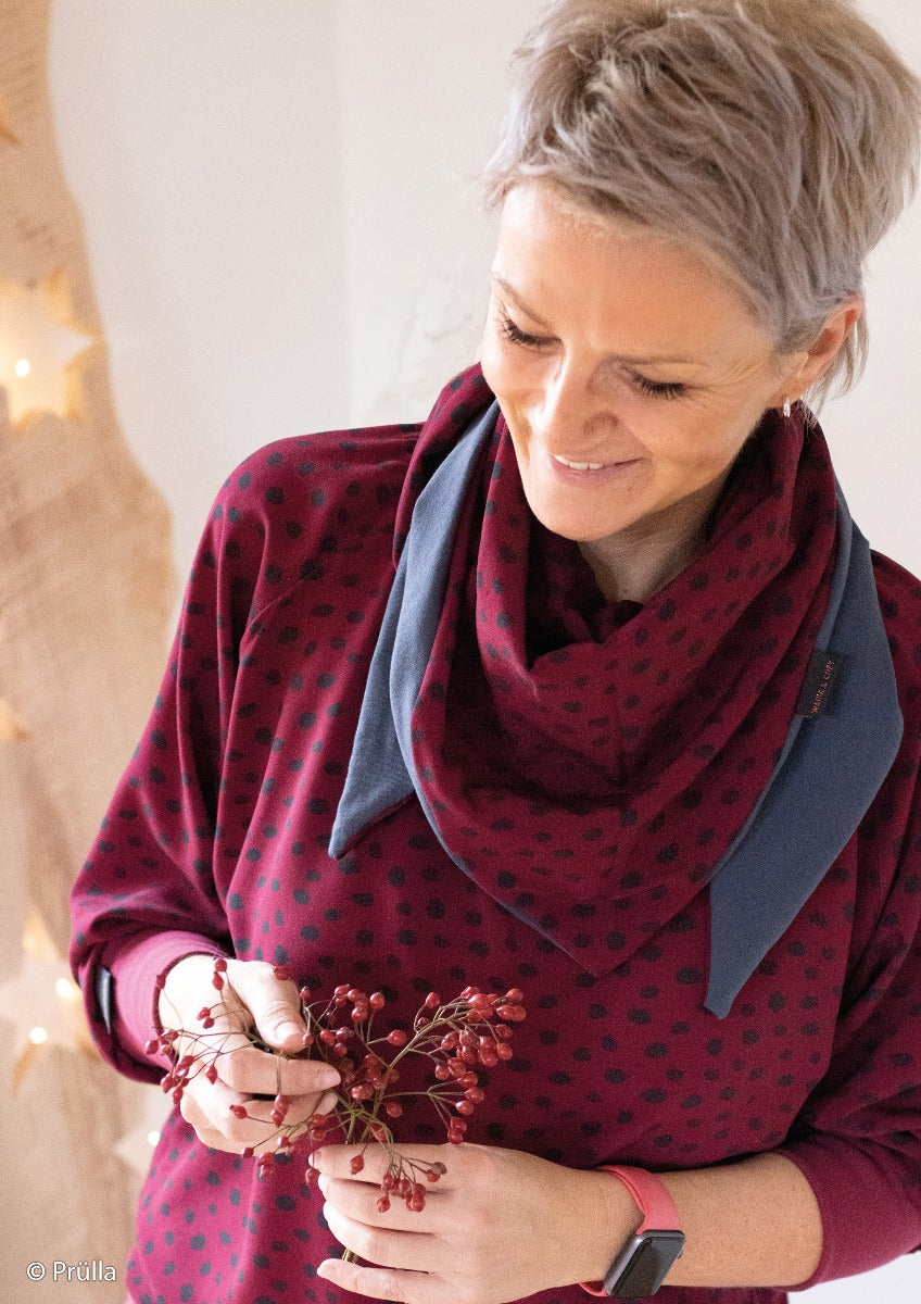 Webware Viskose Swafing Pauline - Farbtupfer - dunkles bordeaux