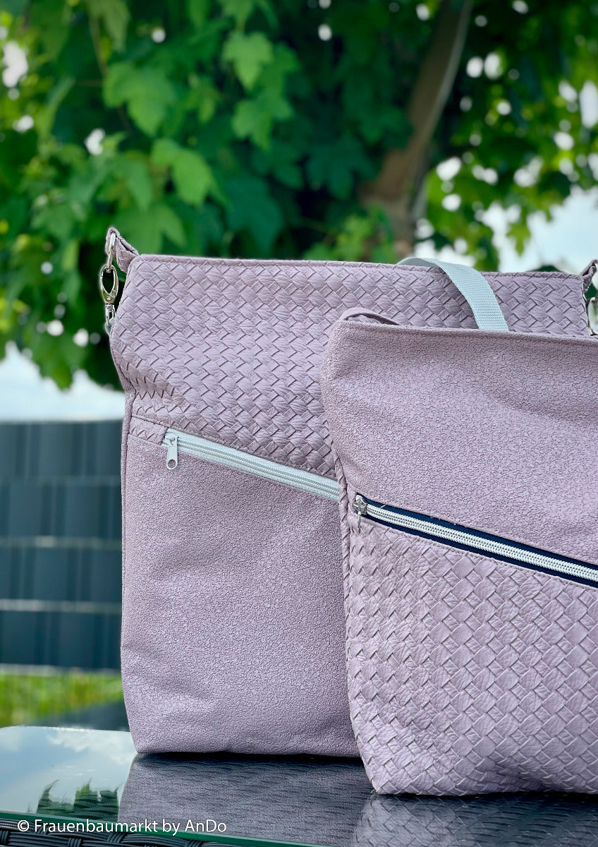 Kunstleder Swafing Beatrice Coupon ca. 50 cm x 70 cm - Flechtmuster