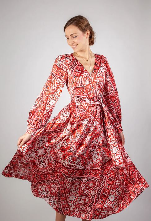 Papierschnittmuster Premium Wickelkleid Tessa