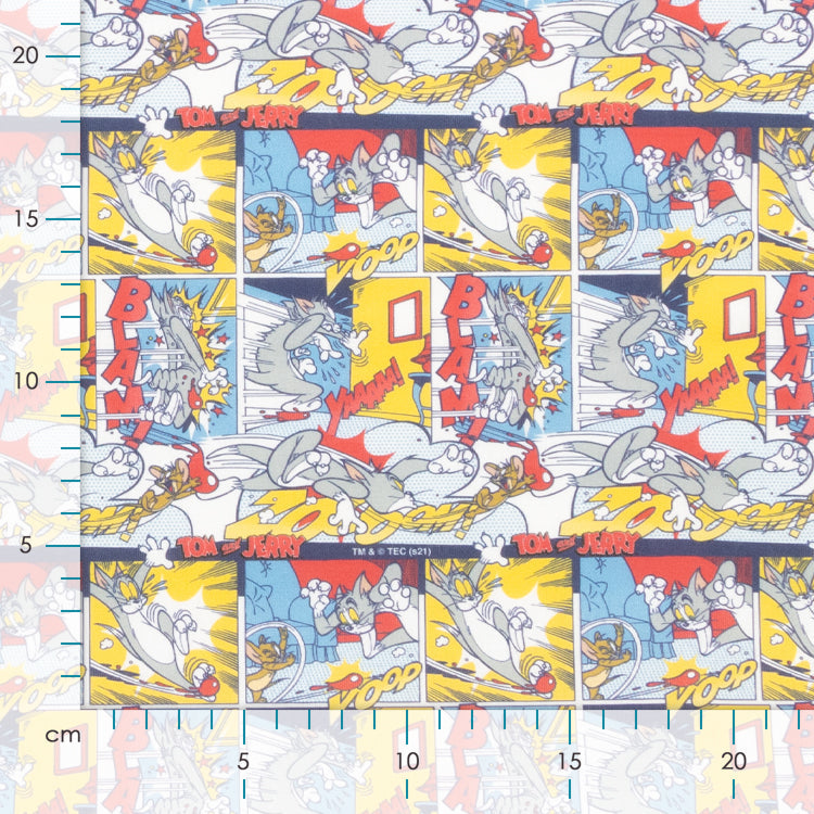 Webware Baumwolle Popeline Digitaldruck Tom And Jerry - Tom und Jerry im Comicstyle - bunt
