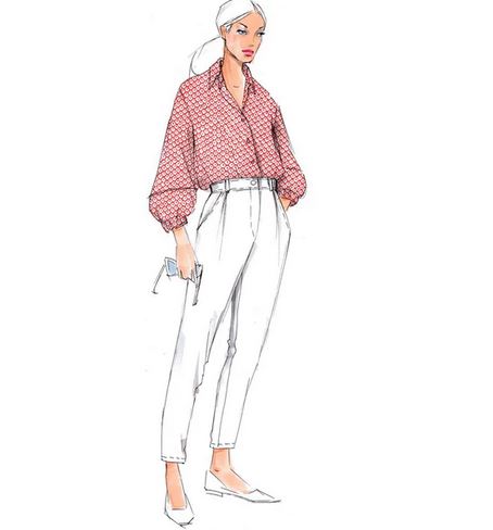 Papierschnittmuster Bluse Uma