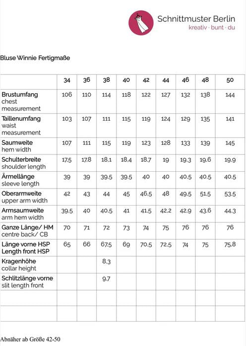 Papierschnittmuster Bluse Winnie
