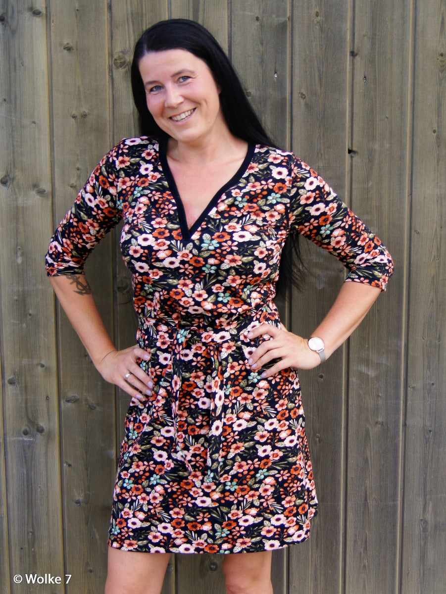 Modal Jersey Swafing Dalia - Blümchen - schwarz