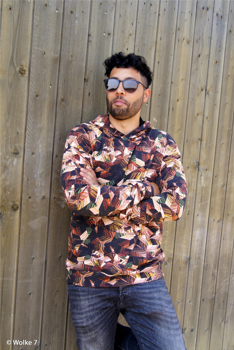 Jersey Baumwolle Swafing Patty - Retromuster - schwarz