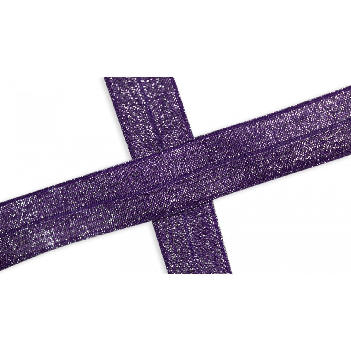 Elastisches Einfassband/Falzgummi 20 mm mit Glitzerfäden - uni