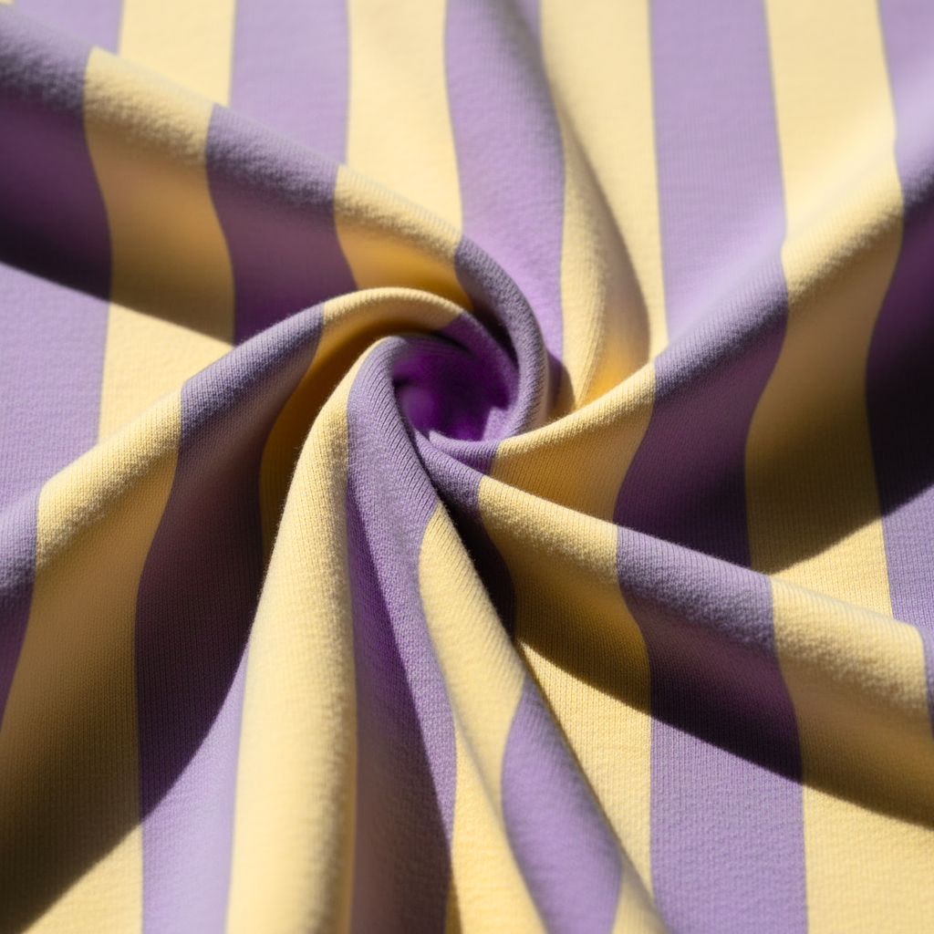 Eigenproduktion Jersey Zitronen Katzengold-Design - Kombistoff - Streifen