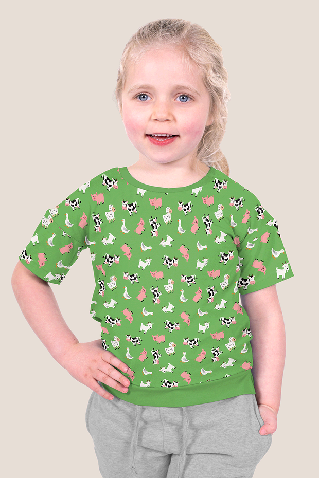 Jersey - verschiedene Tiere vom Bauernhof - grün