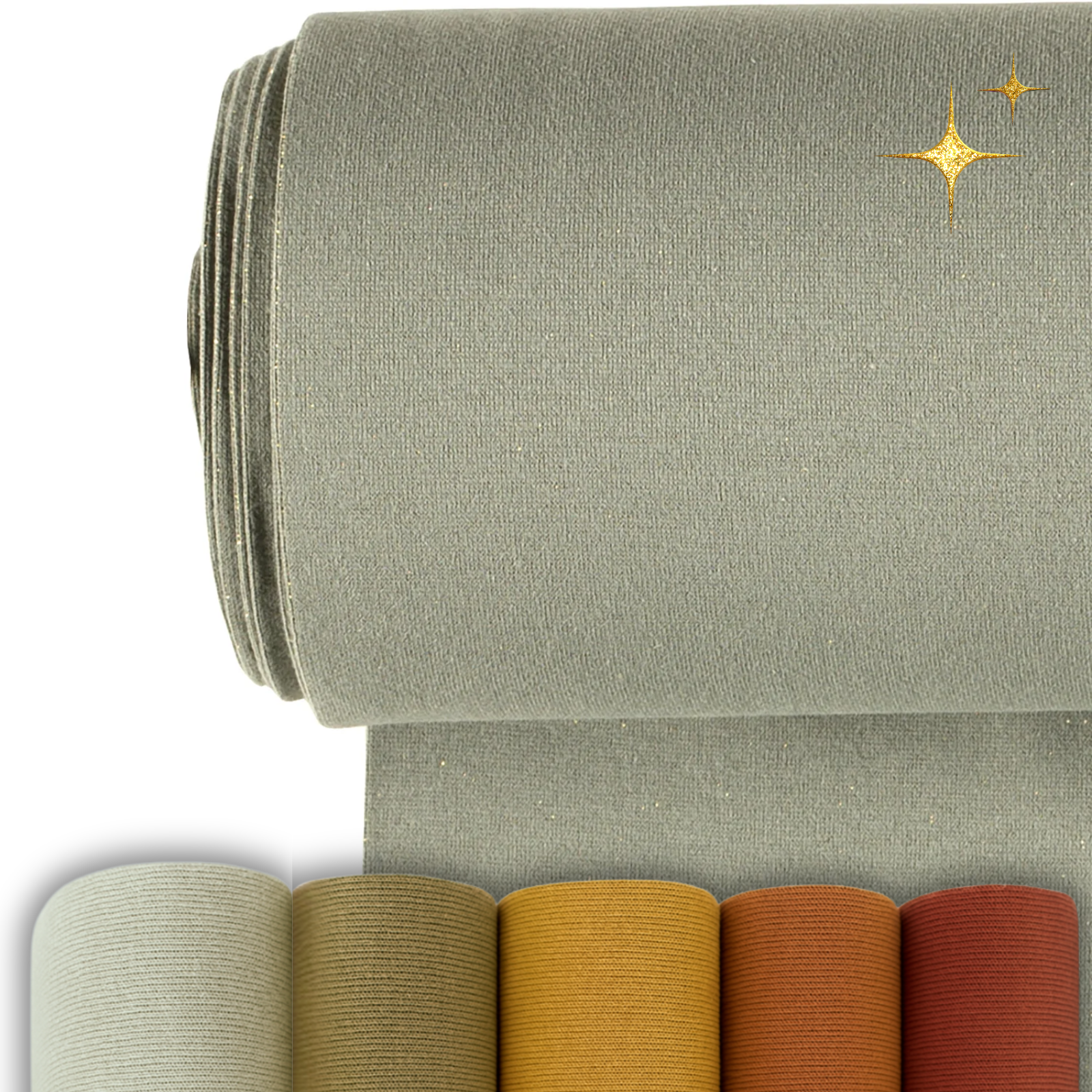 ✨ Glattes Bündchen Stoff im Schlauch - Glitzer