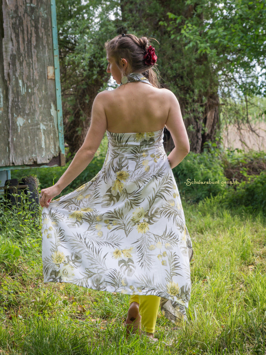 Webware Viskose - Lilien - weiß