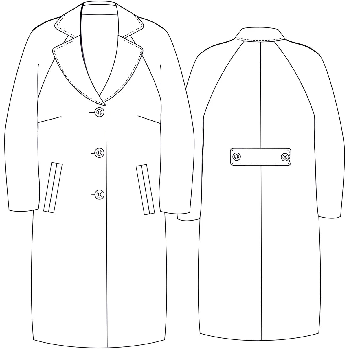 Papierschnittmuster Premium Raglanmantel Roberta