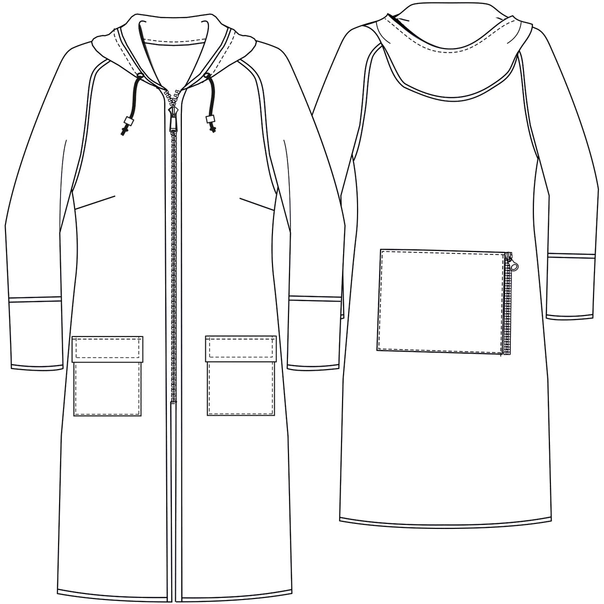 Papierschnittmuster Regenmantel Sabete