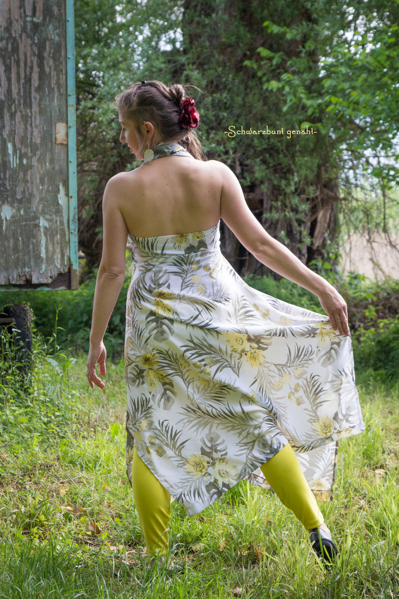 Webware Viskose - Lilien - weiß